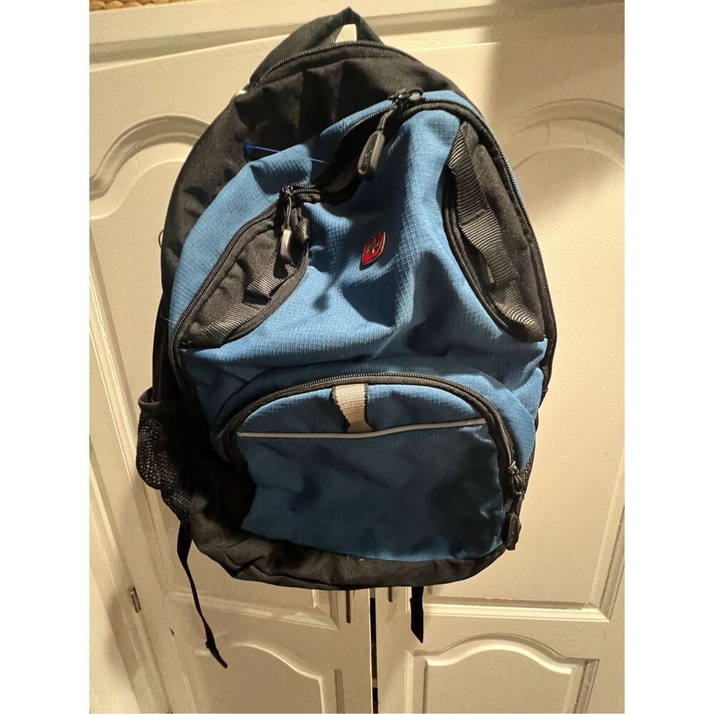 SwissGear Blue Black Laptop Backpack Bag Travel School Airflow Durable